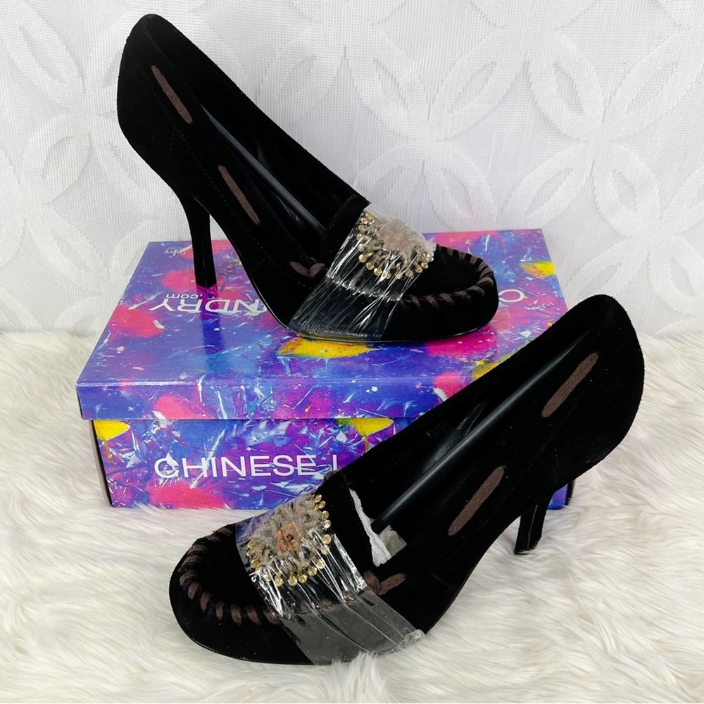 Chinese Laundry Black Suede Cammie Moccasin Pump - New